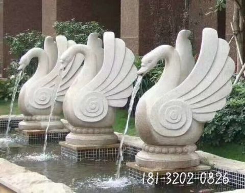 户外小区天鹅喷泉雕塑