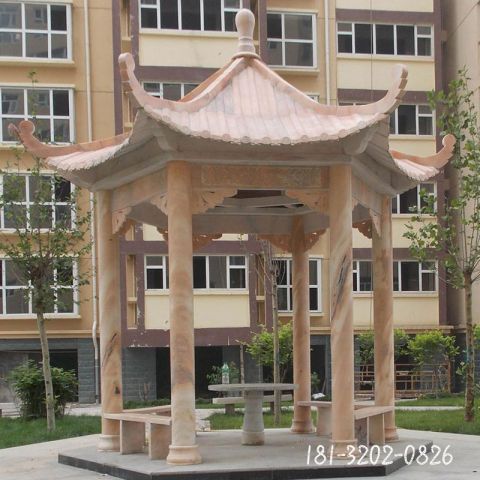 大型小区单层凉亭雕塑