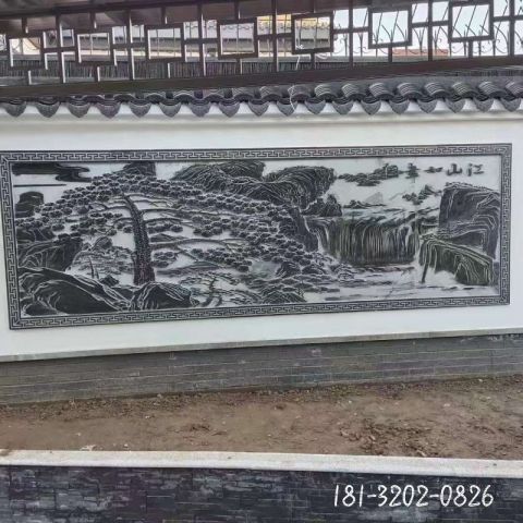 庭院青石影壁雕塑