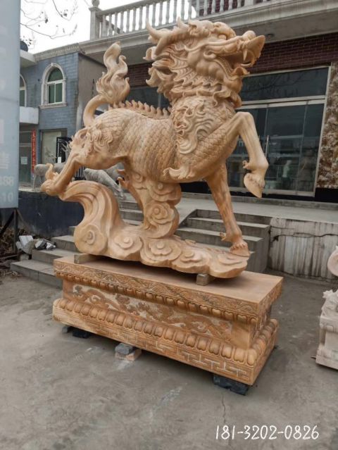 麒麟神兽门墩雕塑