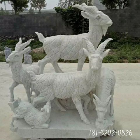 大型动物三羊开泰雕塑