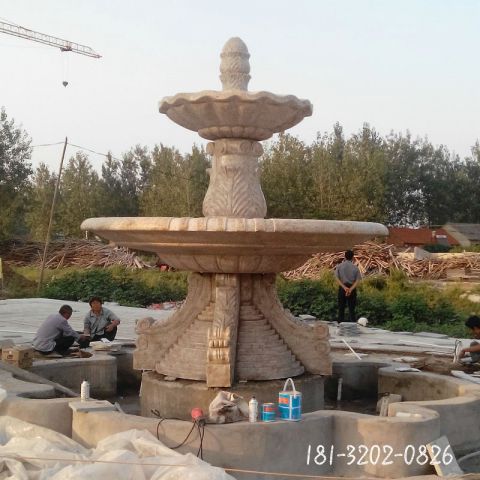 黄锈石景观喷泉雕塑