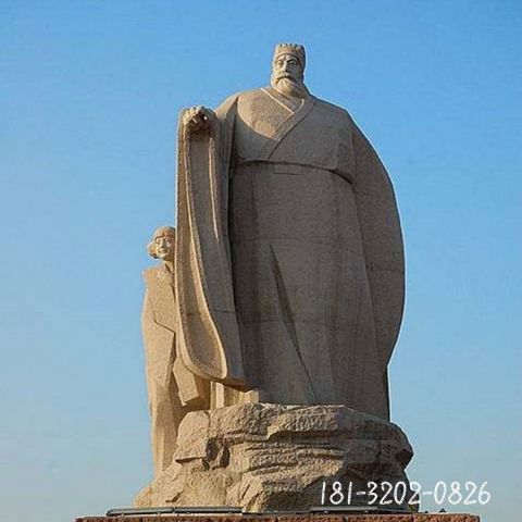 古代大型周公人物石雕