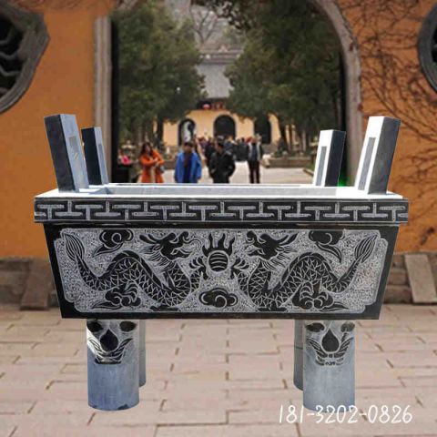 广场寺庙青石香炉雕塑